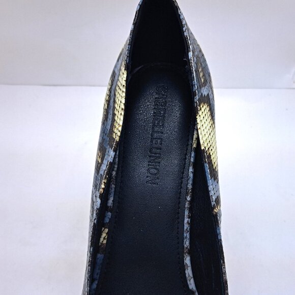 Gabrielle Union Metal Rand Heel Blue Shoes  -  Size 11 - Picture 7 of 13